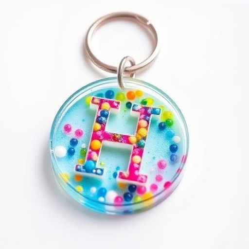 Llavero de resina con flores secas